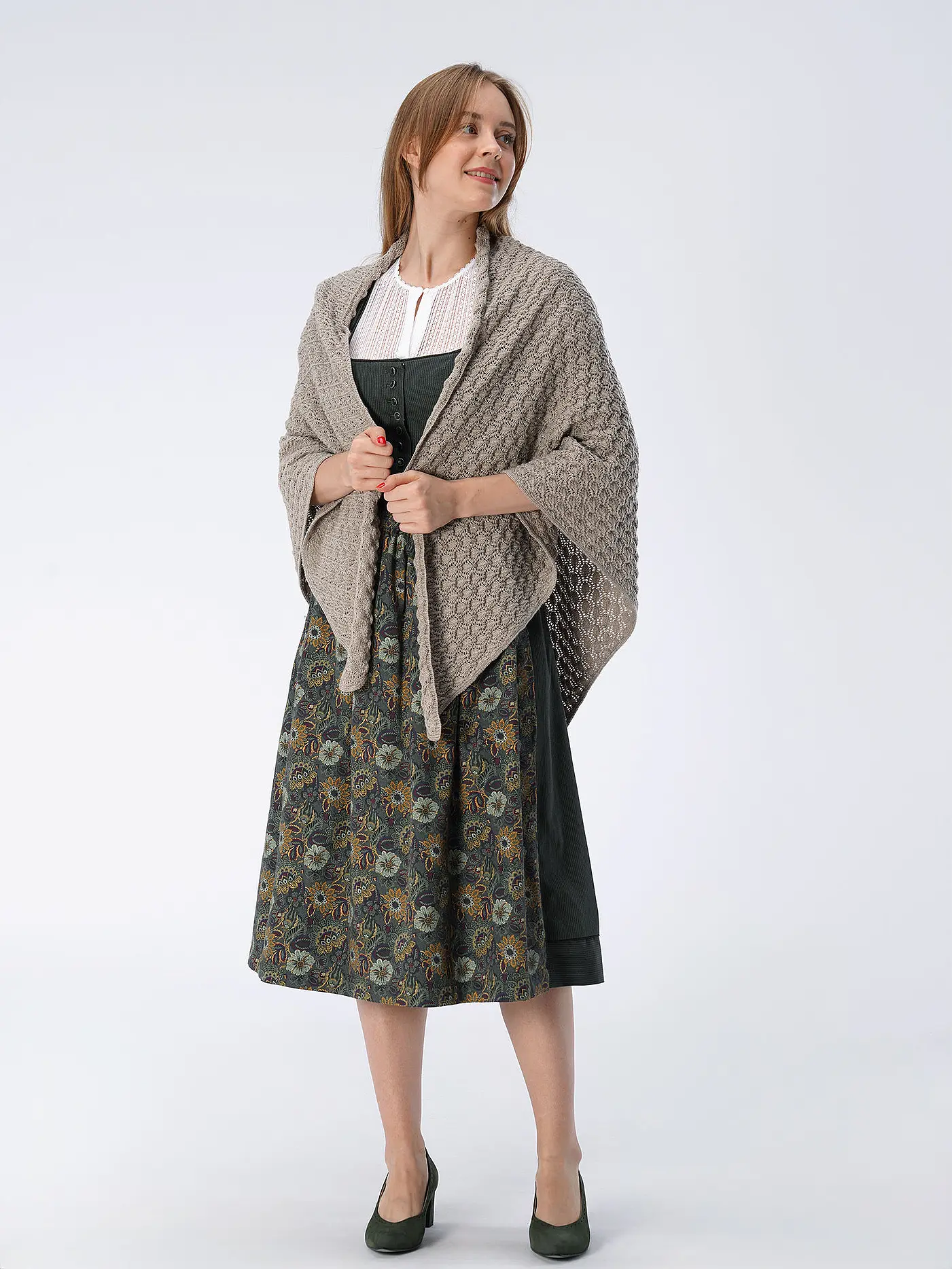 GOTTSEIDANK | Trachten Stola JOLANDA | creme